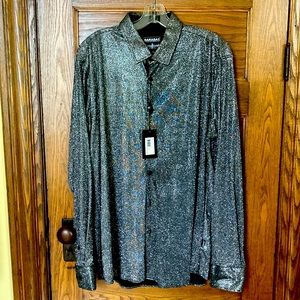 Silver Sparkle Barabas Button Shirt